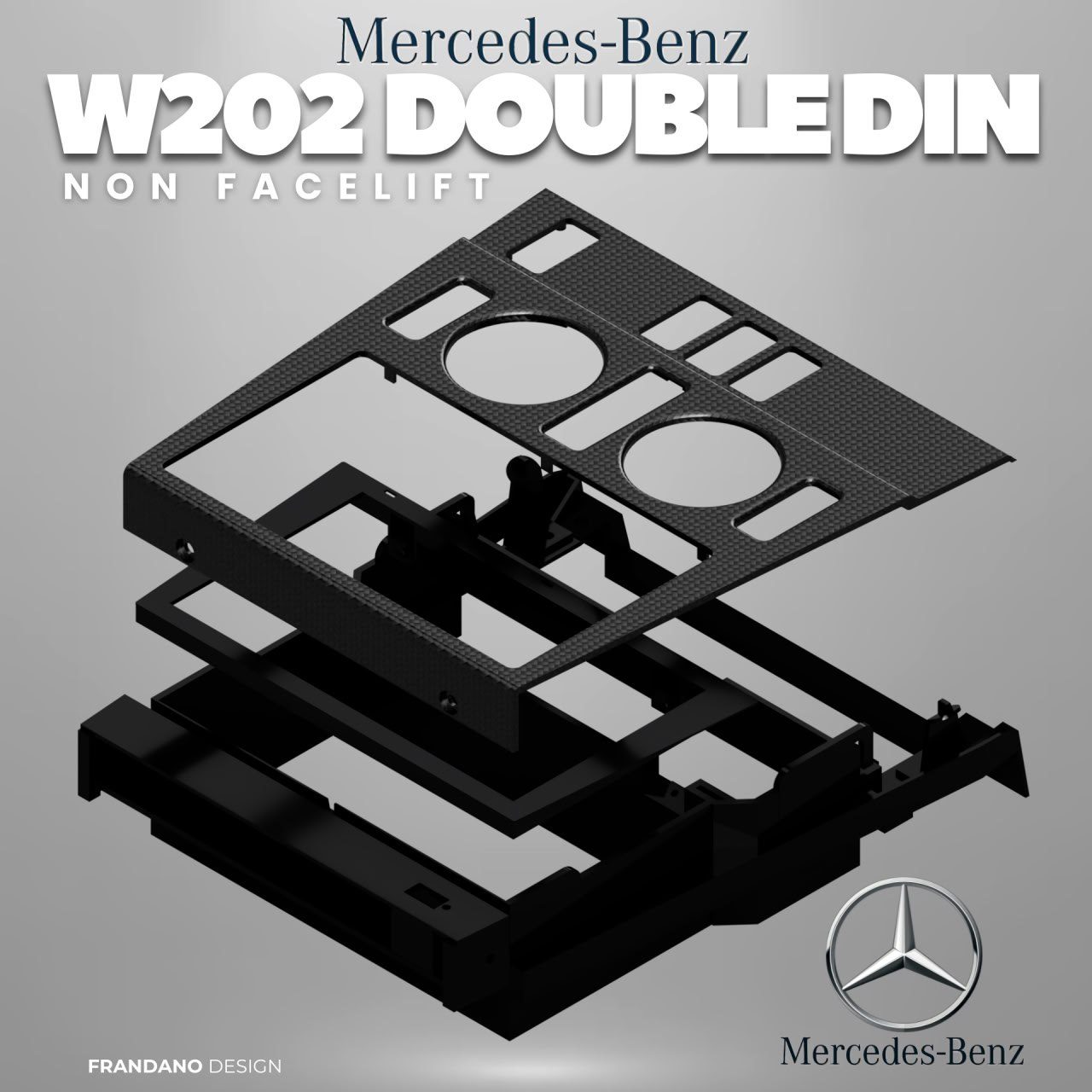 Центральная консоль под Double DIN для Mercedes-Benz W202 C-Class (Pre-Facelift)