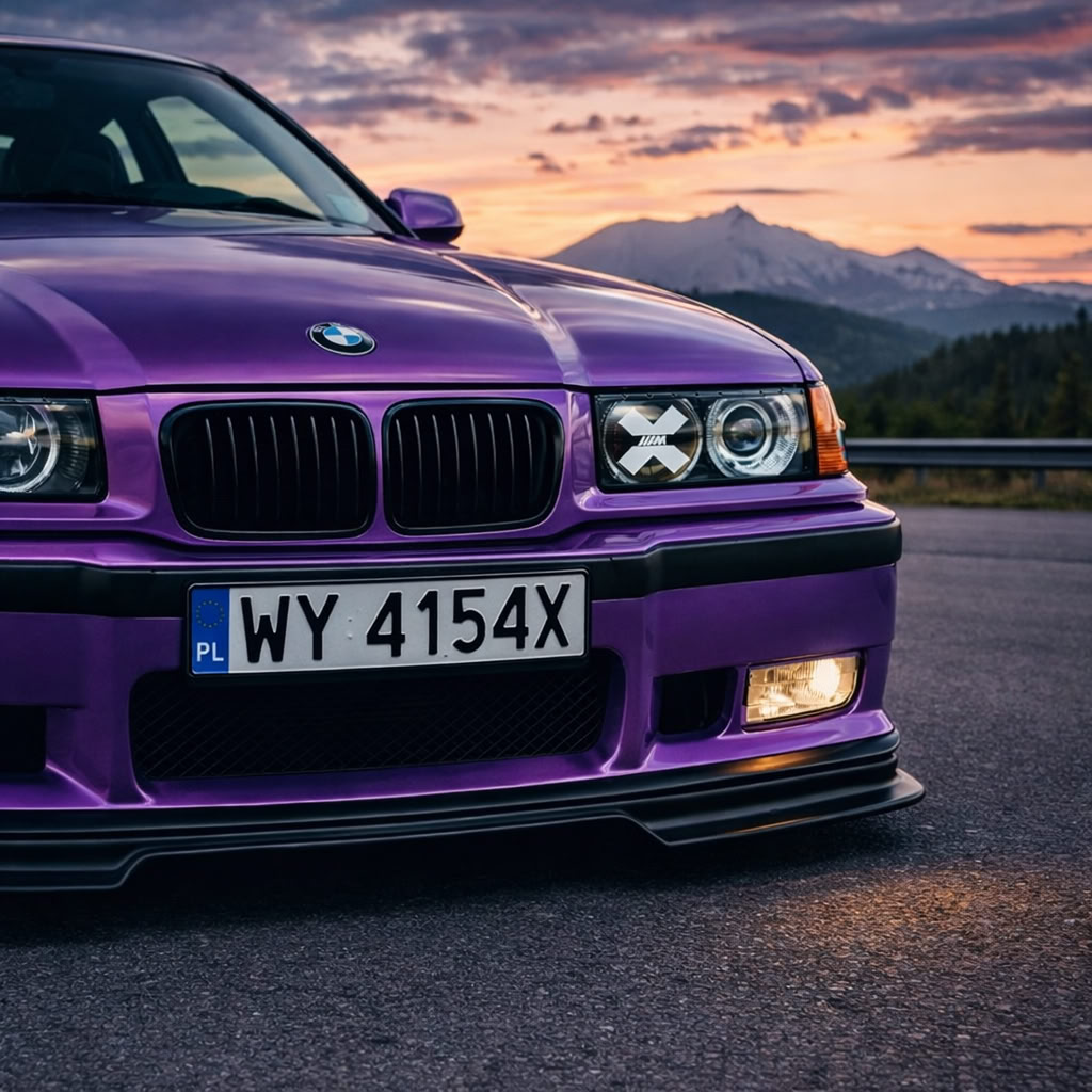 Декоративная вставка в фару BMW E36 — 3D-печать, освещение, ракурс 2 из 3