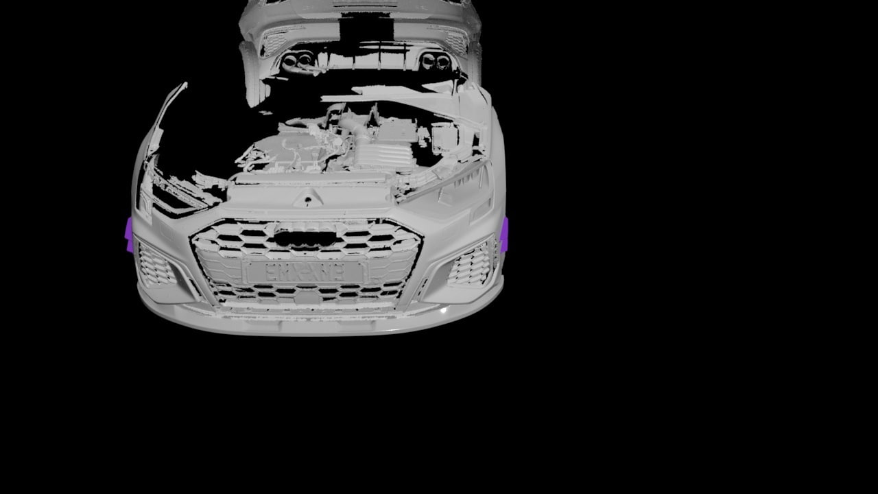 Канарды для Audi A3 / S3 / RS3 8Y 2020+ — 3D-печать, кузов, ракурс 2 из 3