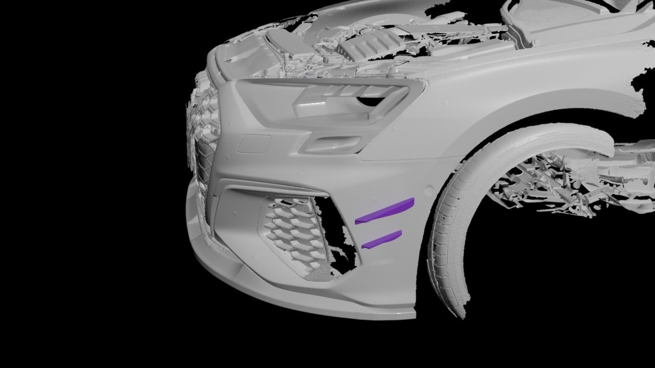 Канарды для Audi A3 / S3 / RS3 8Y 2020+ — 3D-печать, кузов, ракурс 3 из 3