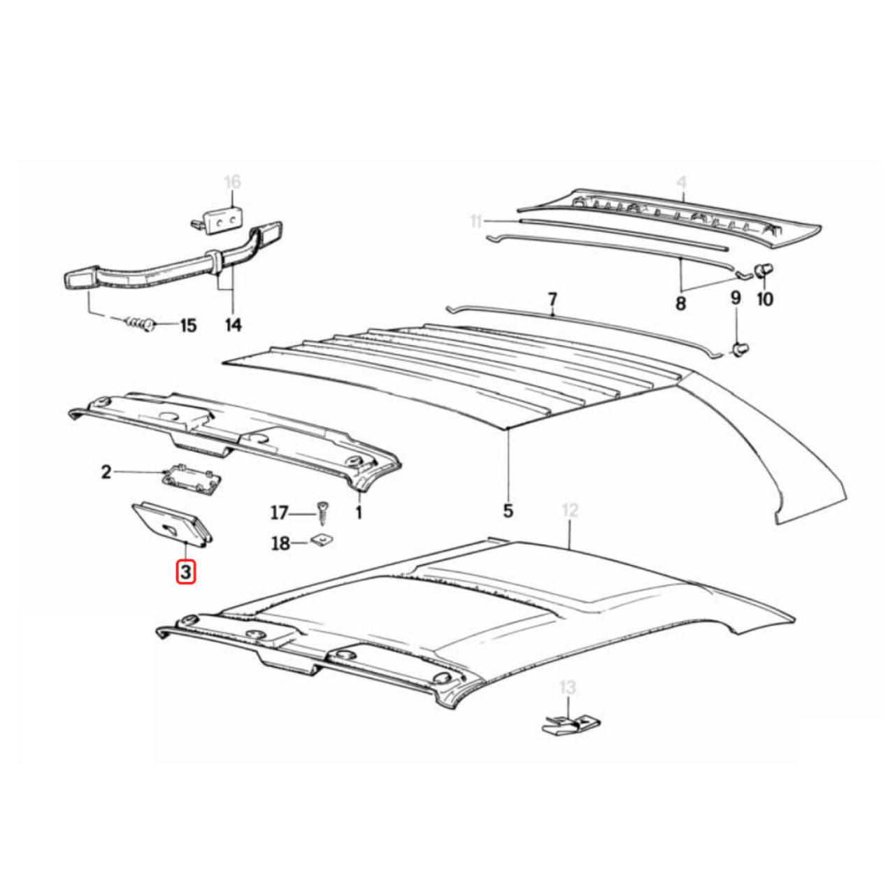 Накладка основания салонного зеркала BMW E30/E28 — 3D-печать, салон, ракурс 4 из 4