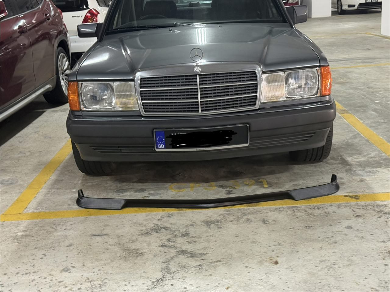 Передняя губа в стиле AMG для Mercedes-Benz 190E (W201)