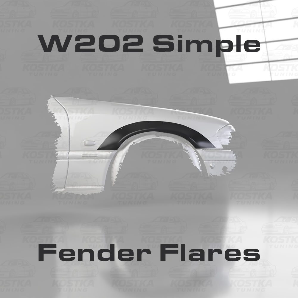 Расширители крыльев (fender flares) +30 мм для Mercedes-Benz W202